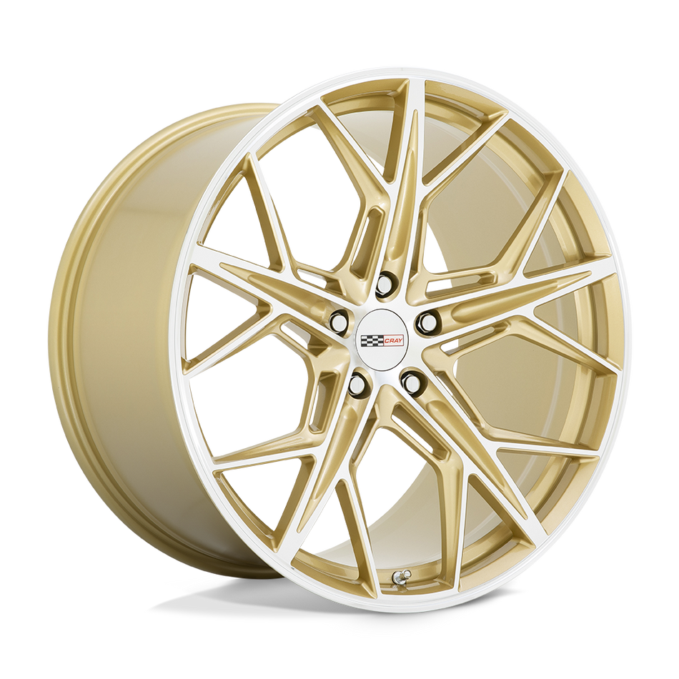 Cray HAMMERHEAD – 22X12 – 5X120 – 52 mm – GLOSS GOLD W/ MIRROR CUT FACE