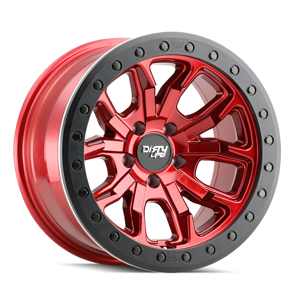 Dirty Life DT-1 – 17x9, 5x139.7, -12 – Gloss Crimson Candy Red