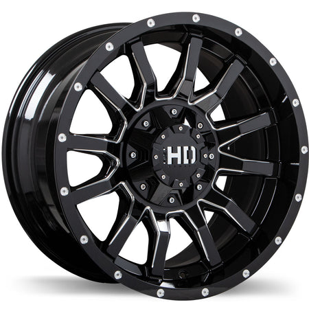 Fast HD – TRAXX – 20X12.0 – 8x170 – -44 mm – Noir lustré avec bordure fraisée