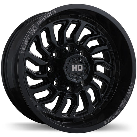 Fast HD – D-STRUCT – 20X10.0 – 8x165.1 – -15 mm – Noir lustré avec fraisage gris