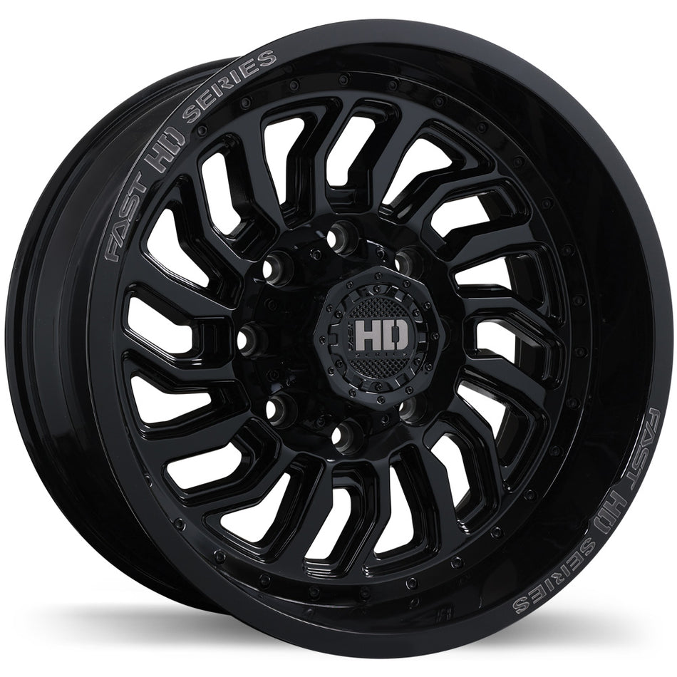 Fast HD – D-STRUCT – 20X10.0 – 8x165.1 – -15 mm – Noir lustré avec fraisage gris