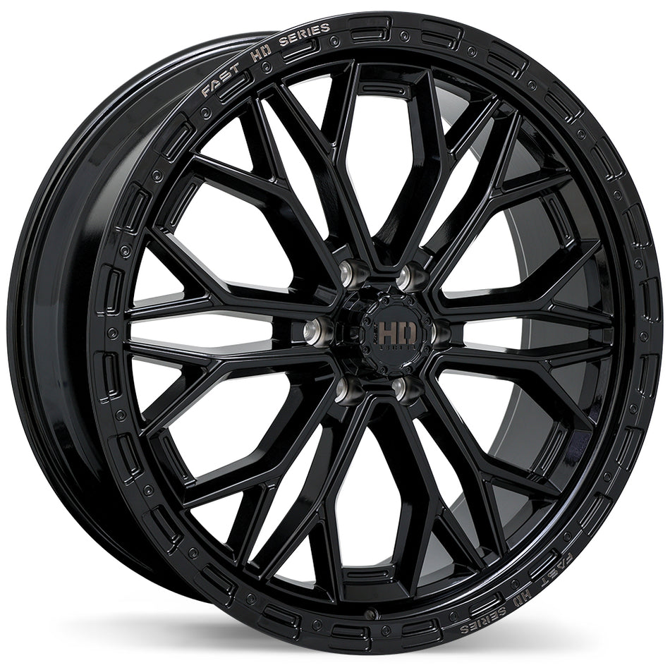 Fast HD – Muramasa – 24X9.5 – 6x139.7 – +28 mm – Noir lustré avec fraisage gris