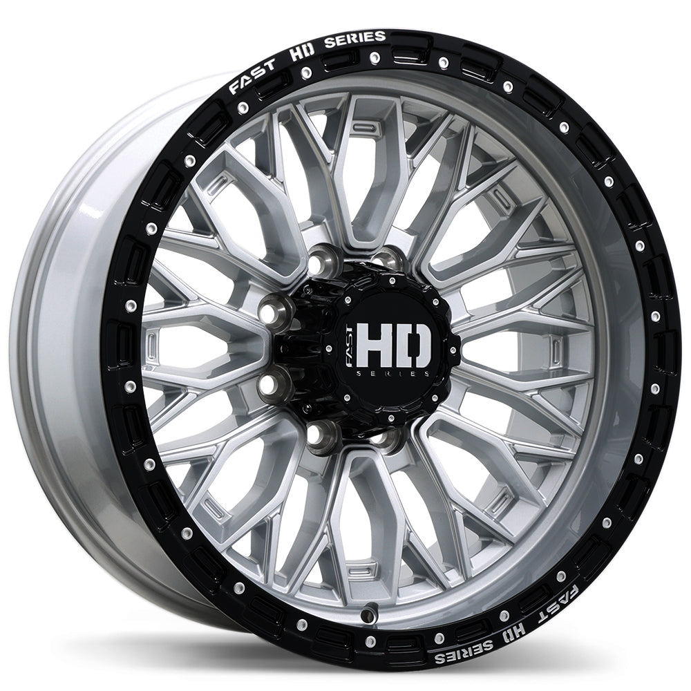 Fast HD – Muramasa – 20X10.0 – 8x180 – +0 mm – Argent lustré avec rebord noir