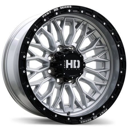 Fast HD – Muramasa – 20X10.0 – 8x180 – +0 mm – Argent lustré avec rebord noir