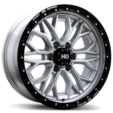 Fast HD – Muramasa – 20X9.0 – 6x139.7 – +0 mm – Argent lustré avec rebord noir
