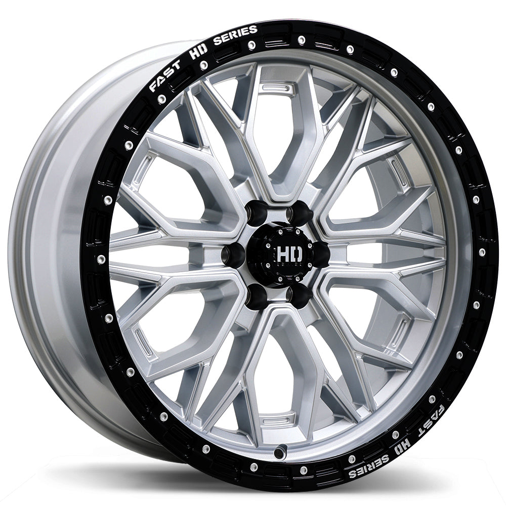 Fast HD – Muramasa – 20X9.0 – 6x114.3 – +0 mm – Argent lustré avec rebord noir