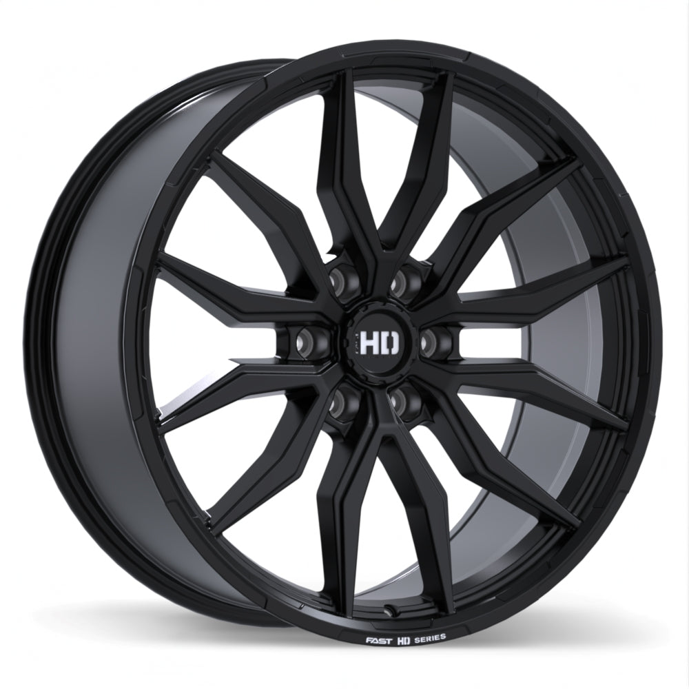 Fast HD – Grit – 22X9.5 – 6x139.7 – +20 mm – Noir satiné avec fraisage