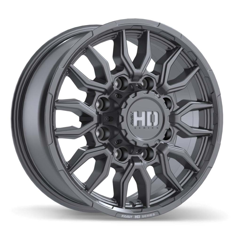 Fast HD – Grit – 18X8.5 – 8x180 – +44 mm – Gunmétal satiné avec fraisage