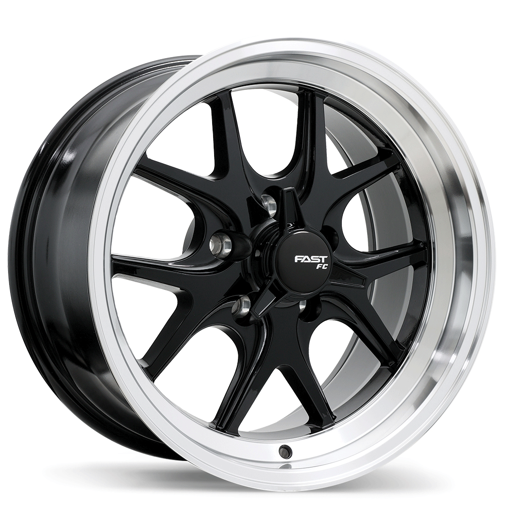 Fast Wheels – FC04V – 17X9.0 – 5x115 – +5 mm – Noir lustré avec rebord machiné