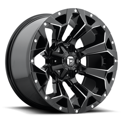 Fuel 1PC D576 ASSAULT – 20X9 – 5X139.7/5X150 – 1 mm – GLOSS BLACK MILLED