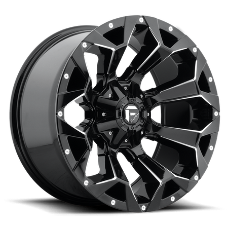 Fuel 1PC D576 ASSAULT – 20X9 – 5X139.7/5X150 – 1 mm – GLOSS BLACK MILLED