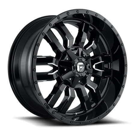 Fuel 1PC D595 SLEDGE – 18X9 – 5X139.7/5X150 – 1 mm – GLOSS BLACK MILLED