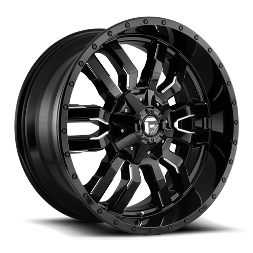 Fuel 1PC D595 SLEDGE – 17X9 – 6X135/6X139.7 – 2 mm – GLOSS BLACK MILLED