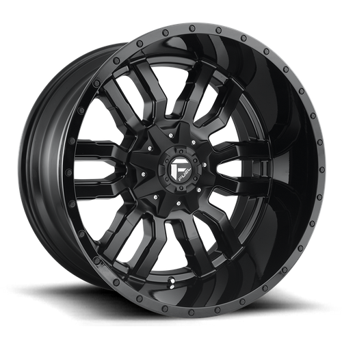 Fuel 1PC D596 SLEDGE – 18X9 – 8X180 – 20 mm – MATTE BLACK GLOSS BLACK LIP