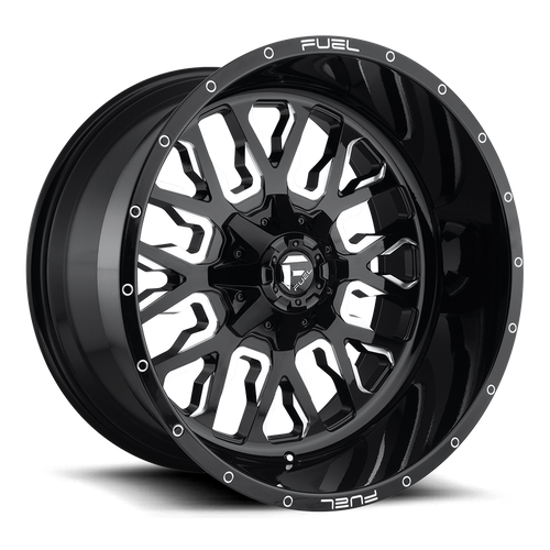 Fuel 1PC D611 STROKE – 20X9 – 6X135/6X139.7 – 1 mm – GLOSS BLACK MILLED