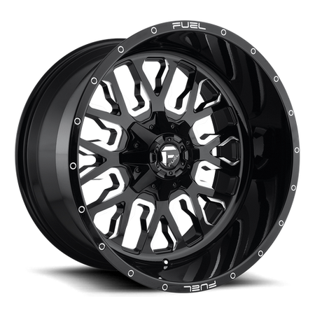 Fuel 1PC D611 STROKE – 20X9 – 6X135/6X139.7 – 1 mm – GLOSS BLACK MILLED