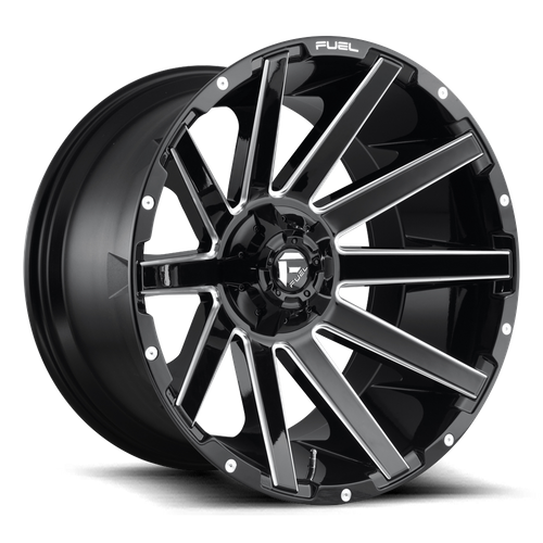 Fuel 1PC D615 CONTRA – 24X12 – 6X135/6X139.7 – -44 mm – GLOSS BLACK MILLED