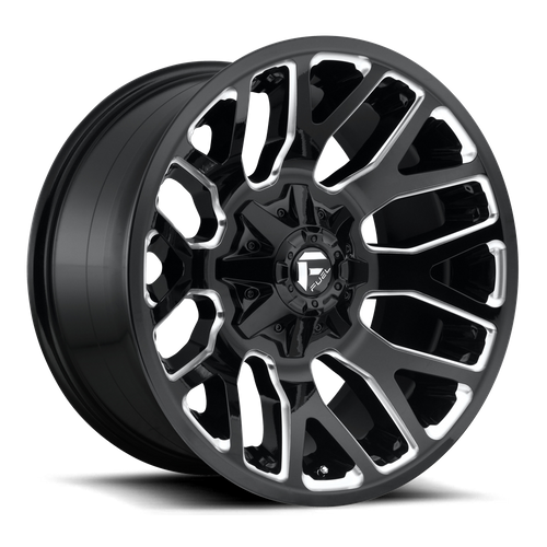 Fuel 1PC D623 WARRIOR – 20X10 – 5X114.3/5X127 – -18 mm – GLOSS BLACK MILLED