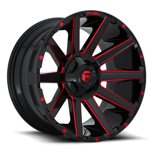 Fuel 1PC D643 CONTRA – 20X9 – 6X135/6X139.7 – 2 mm – GLOSS BLACK RED TINTED CLEAR