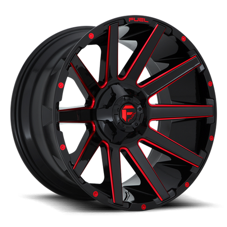 Fuel 1PC D643 CONTRA – 20X9 – 6X135/6X139.7 – 2 mm – GLOSS BLACK RED TINTED CLEAR