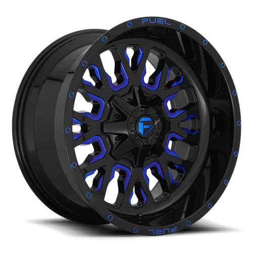 Fuel 1PC D645 STROKE – 20X10 – 5X114.3/5X127 – -18 mm – GLOSS BLACK BLUE TINTED CLEAR