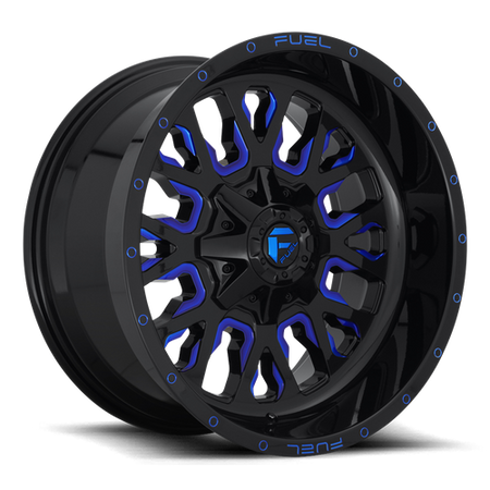 Fuel 1PC D645 STROKE – 20X10 – 5X114.3/5X127 – -18 mm – GLOSS BLACK BLUE TINTED CLEAR