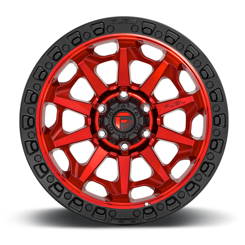 Fuel 1PC D695 COVERT – 17X9 – 5X127 – -12 mm – CANDY RED BLACK BEAD RING