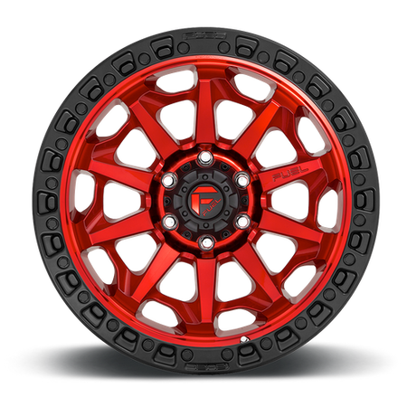 Fuel 1PC D695 COVERT – 17X9 – 5X127 – -12 mm – CANDY RED BLACK BEAD RING