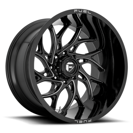 Fuel 1PC D741 RUNNER – 24X12 – 5X127 – -44 mm – GLOSS BLACK MILLED