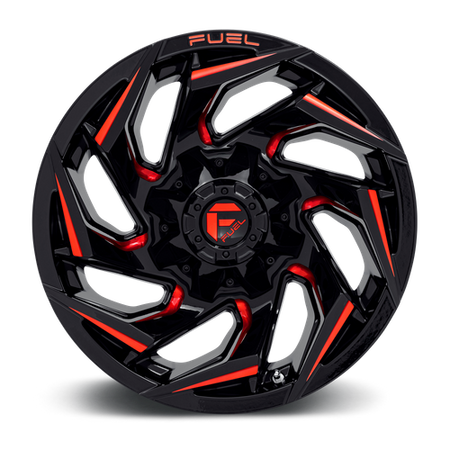 Fuel 1PC D755 REACTION – 17X9 – 6X135/6X139.7 – 1 mm – GLOSS BLACK MILLED W/ RED TINT