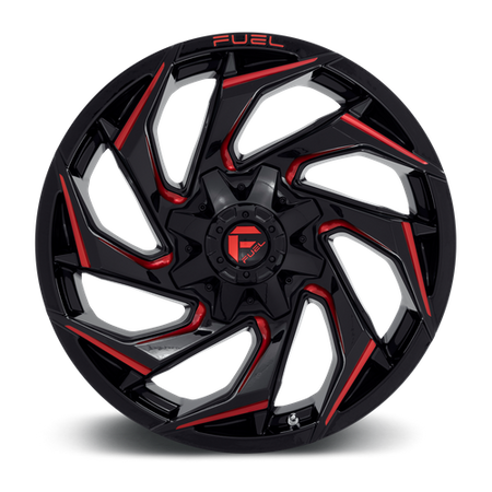 Fuel 1PC D755 REACTION – 20X9 – 8X170 – 1 mm – GLOSS BLACK MILLED W/ RED TINT