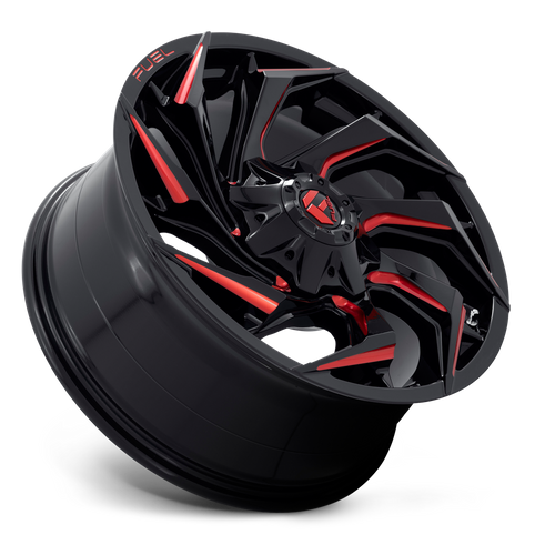 Fuel 1PC D755 REACTION – 20X9 – 8X170 – 1 mm – GLOSS BLACK MILLED W/ RED TINT