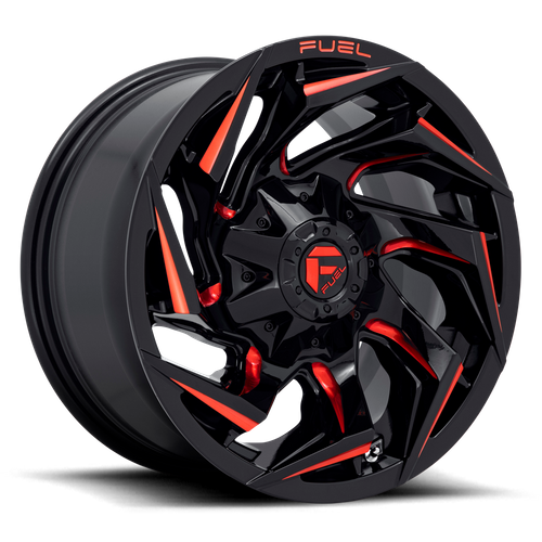 Fuel 1PC D755 REACTION – 17X9 – 6X135/6X139.7 – 1 mm – GLOSS BLACK MILLED W/ RED TINT
