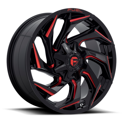 Fuel 1PC D755 REACTION – 20X9 – 8X170 – 1 mm – GLOSS BLACK MILLED W/ RED TINT