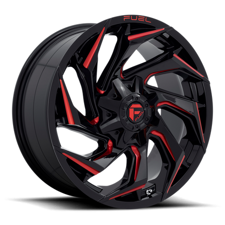 Fuel 1PC D755 REACTION – 20X9 – 8X170 – 1 mm – GLOSS BLACK MILLED W/ RED TINT
