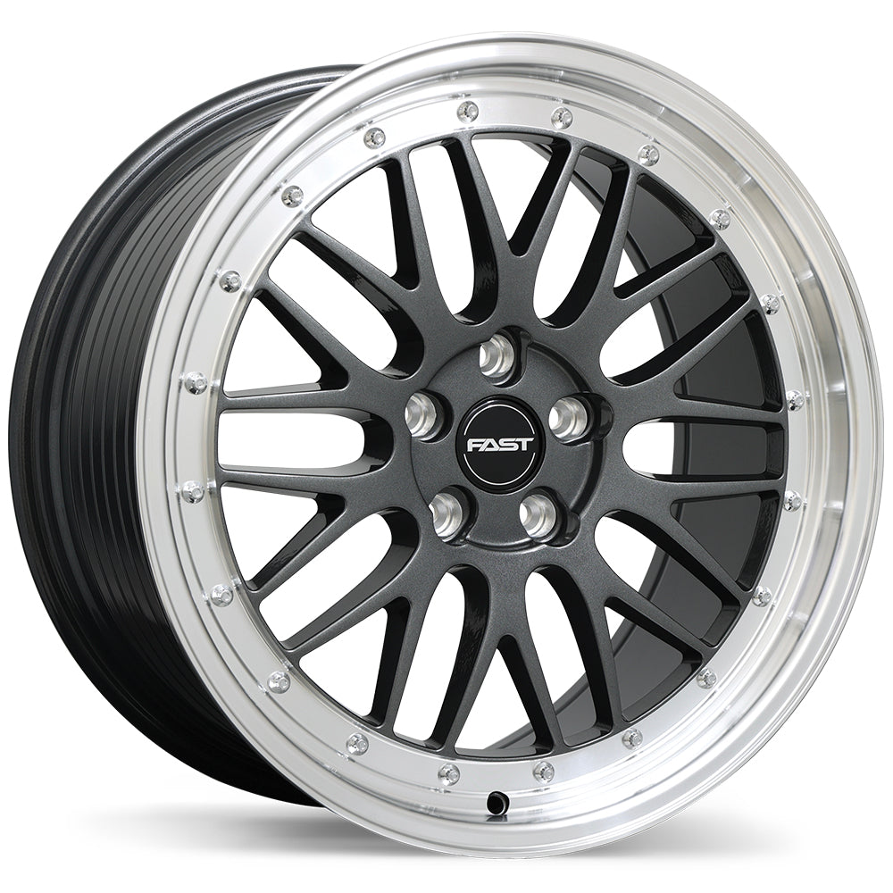 Fast Wheels – FR01 – 19X9.5 – 5x114.3 – +45 mm – Gunmétal lustré avec rebord machinée