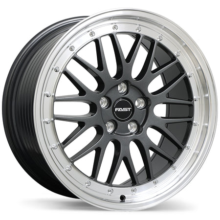 Fast Wheels – FR01 – 19X9.5 – 5x105 – +45 mm – Gunmétal lustré avec rebord machinée