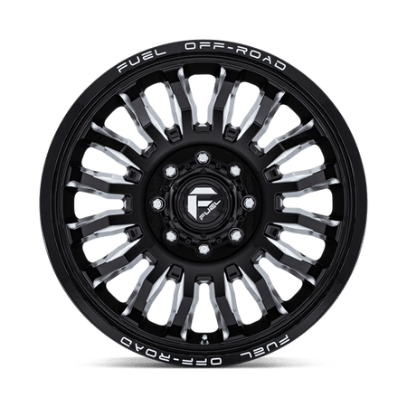 Fuel 1PC D868 ARC DUALLY – 20X8.25 – 8X200 – 104 mm – GLOSS BLACK MILLED