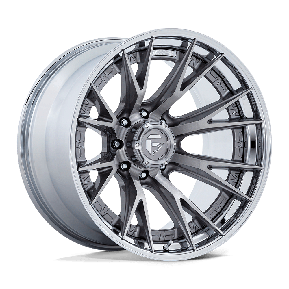 Fuel 1PC FC402 CATALYST – 22X10 – 8X165.1 – -18 mm – PLATINUM W/ CHROME LIP