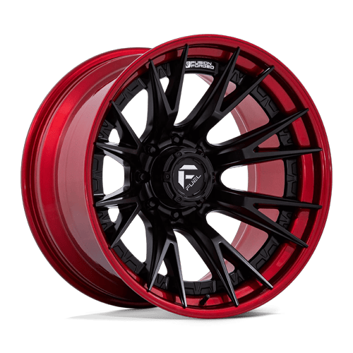 Fuel 1PC FC402 CATALYST – 22X12 – 8X170 – -44 mm – MATTE BLACK W/ CANDY RED LIP