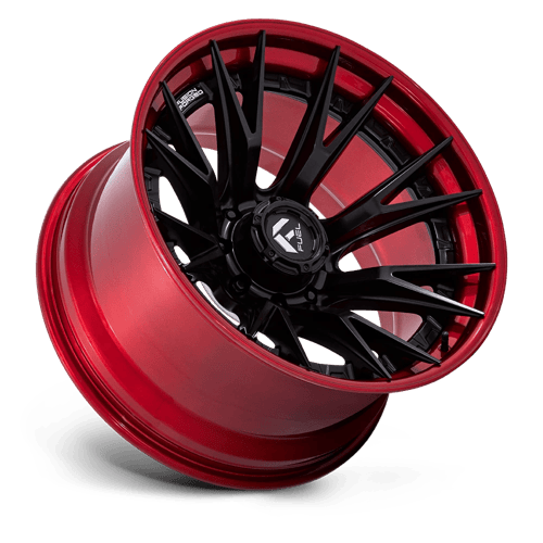 Fuel 1PC FC402 CATALYST – 22X12 – 8X165.1 – -44 mm – MATTE BLACK W/ CANDY RED LIP