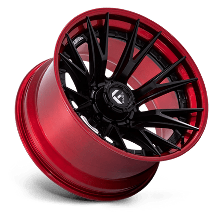 Fuel 1PC FC402 CATALYST – 22X12 – 8X165.1 – -44 mm – MATTE BLACK W/ CANDY RED LIP