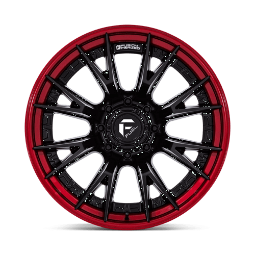 Fuel 1PC FC402 CATALYST – 22X12 – 8X165.1 – -44 mm – MATTE BLACK W/ CANDY RED LIP