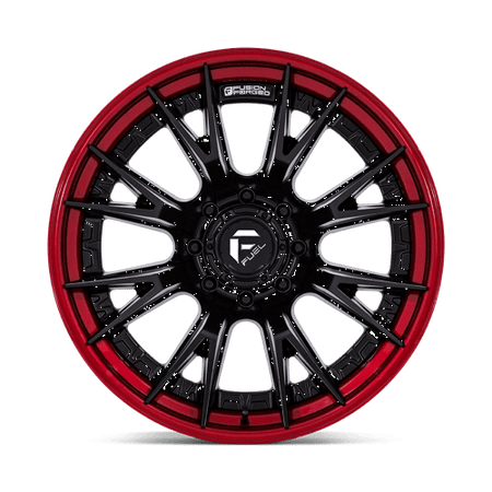 Fuel 1PC FC402 CATALYST – 22X12 – 8X165.1 – -44 mm – MATTE BLACK W/ CANDY RED LIP