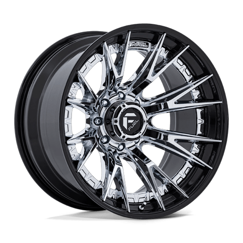 Fuel 1PC FC402 CATALYST – 20X10 – 8X180 – -18 mm – CHROME W/ GLOSS BLACK LIP