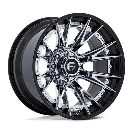 Fuel 1PC FC402 CATALYST – 20X10 – 8X180 – -18 mm – CHROME W/ GLOSS BLACK LIP