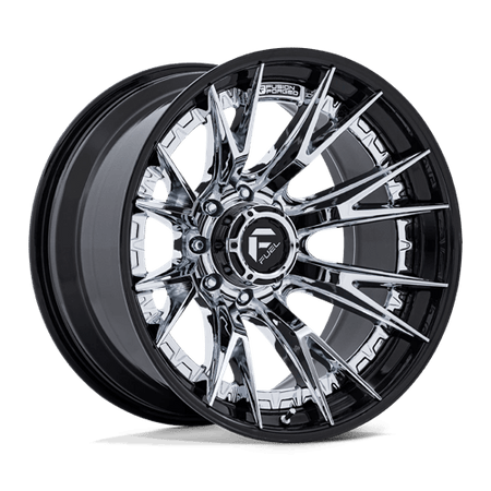 Fuel 1PC FC402 CATALYST – 24X12 – 8X165.1 – -44 mm – CHROME W/ GLOSS BLACK LIP