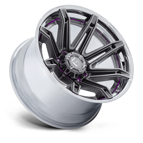 Fuel 1PC FC401 BRAWL – 24X12 – 8X165.1 – -44 mm – PLATINUM W/ CHROME LIP