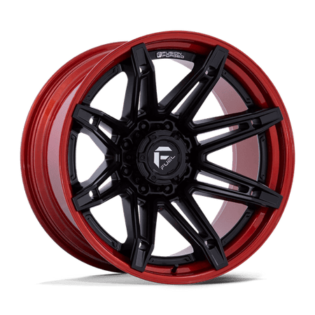 Fuel 1PC FC401 BRAWL – 20X10 – 6X139.7 – -18 mm – MATTE BLACK W/ CANDY RED LIP