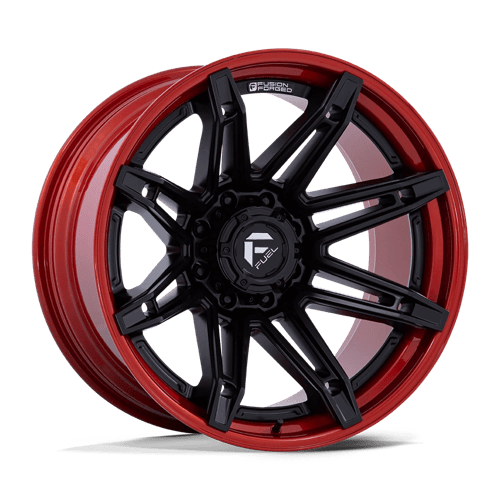 Fuel 1PC FC401 BRAWL – 20X10 – 6X135 – -18 mm – MATTE BLACK W/ CANDY RED LIP